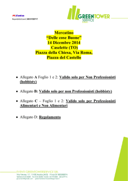 Mercatino &ldquo;Delle cose Buone&rdquo; 14 Dicembre 2014 Caselette (TO