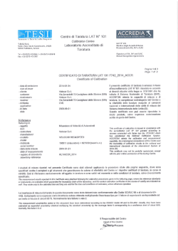 Certificato di taratura "autovelox" SR 10 km. 334 + 400 dir. Verona