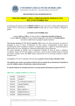 TEST DI VERIFICA DELLA PREPARAZIONE INIZIALE (TVI)