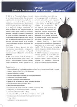 SV 200 Sistema Permanente per Monitoraggio Rumore