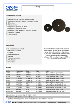 Caratteristiche Generali Transponder RFID in formato