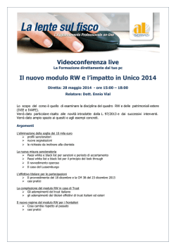 Programma Videoconf.Nuovo Modulo RW