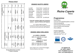 Attività fitness in piscina coperta, stagione 2014/2015