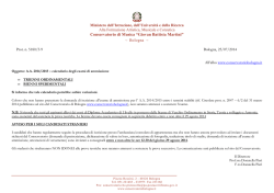 Calendario esami di ammissioni corsi di I e II livello (Trienni e Bienni)