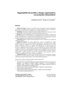 Track: Vocazione territoriale e processi di