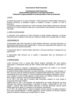 Documento di Unit&agrave; Funzionale Presentazione