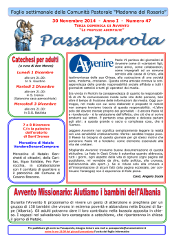 Passaparola 30 novembre 2014