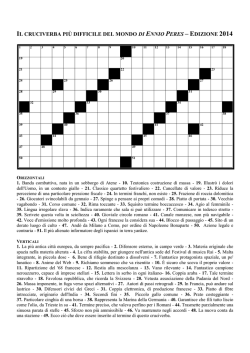 il cruciverba pi&ugrave; difficile del mondo di ennio peres
