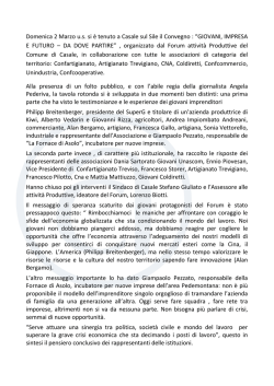 Domenica 2 Marzo u.s. si &egrave; tenuto a Casale sul Sile il Convegno