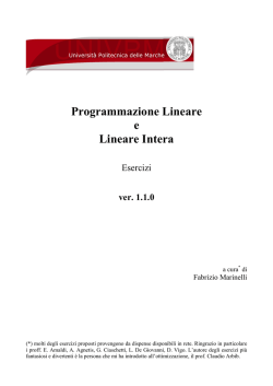 Programmazione Lineare e Lineare Intera