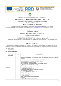 CAPITOLATO TECNICO E1 - IC Lanza-Milani