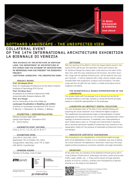 GOTTHARD LANDSCAPE - THE UNEXPECTED VIEW - D-ARCH