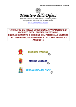 Tariffario Anno 2015 - Ministero della Difesa