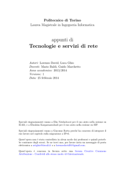 Appunti di Tecnologie e servizi di rete