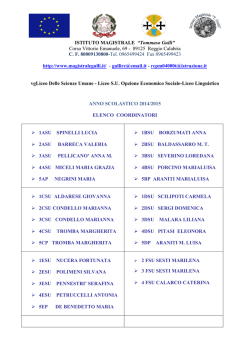 Coordinatori a.s. 2014-2015 - Istituto Magistrale &ldquo;T. Gulli&rdquo;