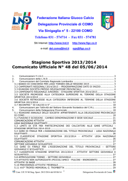 Comunicato ufficiale N.48