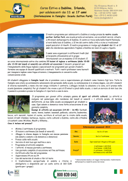 Programmi a Dublino, Irlanda (11-17 anni) - alloggio