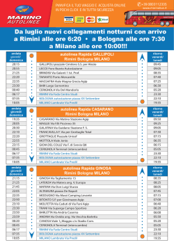 Da Luglio nuovi collegamenti notturni con arrivo a Rimini, Bologna e