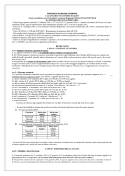 PROVINCIA DI MASSA CARRARA CALENDARIO VENATORIO