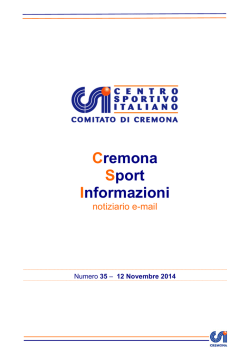 Notiziario numero 35 del 12/11/2014
