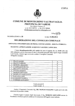 Delibera aliquote TASI 2014 - Comune di Montegrino Valtravaglia