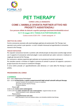 Programma Corso Pet Therapy