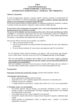Programma dettagliato del corso