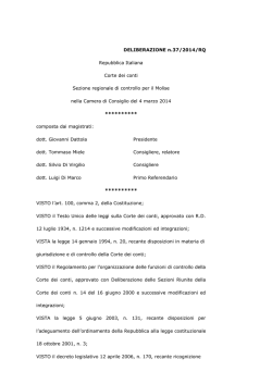 DELIBERAZIONE n.37/2014/RQ Repubblica Italiana Corte dei conti