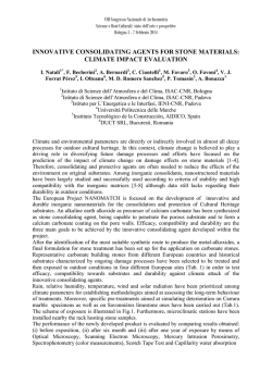 Natali et al, INNOVATIVE CONSOLIDATING AGENTS FOR STONE