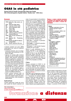 OSAS in et&agrave; pediatrica