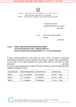 Convenzione MIUR-SNA recupero La riforma della PA AreaI ,II, III