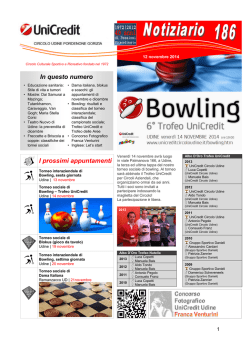 Notiziario 186 - 12.11.2014 - UniCredit Circolo Udine Pordenone