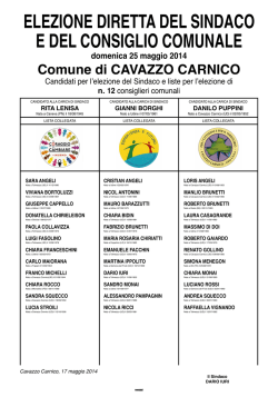 Manifesto candidati CAVAZZO CARNICO elezioni comunali 25
