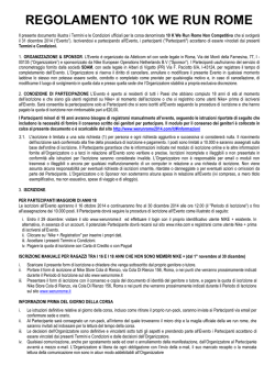 REGOLAMENTO 10K WE RUN ROME