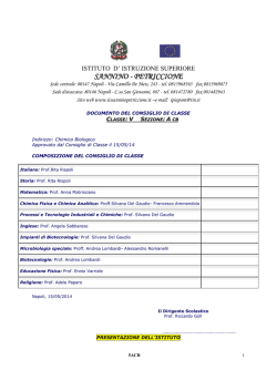 Documento classe V A Tecnico Chim. e Biol. - Sannino