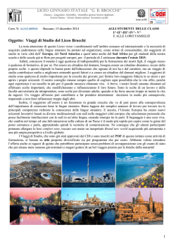 circolare viaggi studio 2015 - Liceo Brocchi