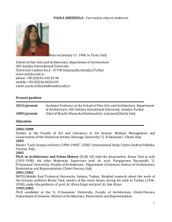 PAOLA ARDIZZOLA - Curriculum vitae