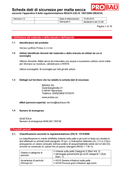 Scheda dati di sicurezza per malta secca