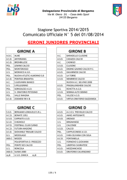 gironi juniores provinciali 2014-15