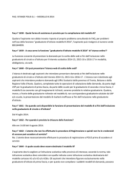 FAQ ISTANZE POLIS G.I. &ndash; MODELLO B 2014 Faq n&deg; 1658