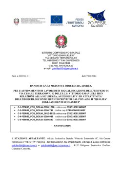 Prot. n 3695 G I 1 del 27.05.2014 BANDO DI GARA MEDIANTE