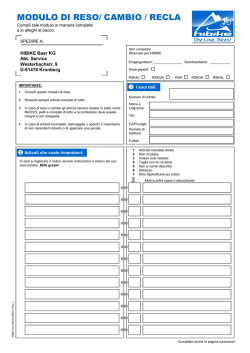 MODULO DI RESO/ CAMBIO / RECLA