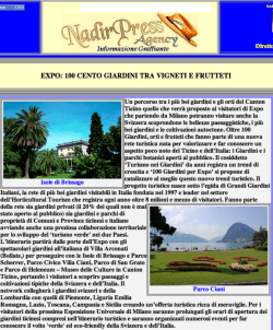 EXP&Ugrave;: 1&Ugrave;&Ugrave; CENT&Ugrave; GI&agrave;RDINI TRA VIE NETI E FRUTTETI