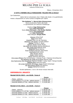 20 e 27 gennaio 2015 - Fondazione Milano per la Scala