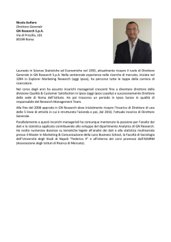 Nicola Aufiero Direttore Generale GN Research S.p.A.