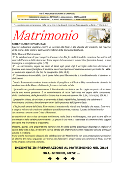 03. incontri dei fidanzati in preparazione al matrimonio nel 2014