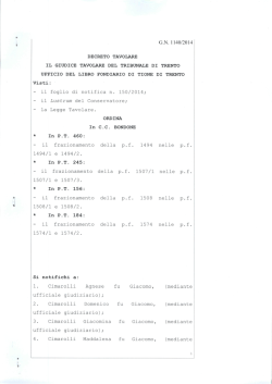 Decreto tavolare G.N. 1140-2014