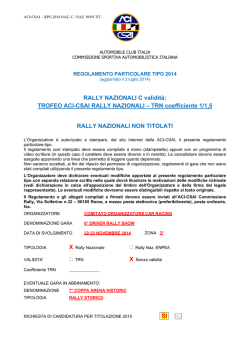RALLY NAZIONALI C validit&agrave;: TROFEO ACI
