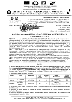 Bando selezione tutor PON C1 FSE 04 POR Campania 2013 276