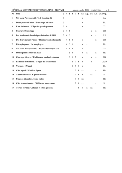 Epreuve 2 &ndash; Premier tour &ndash; BB - Rally Matematico Transalpino